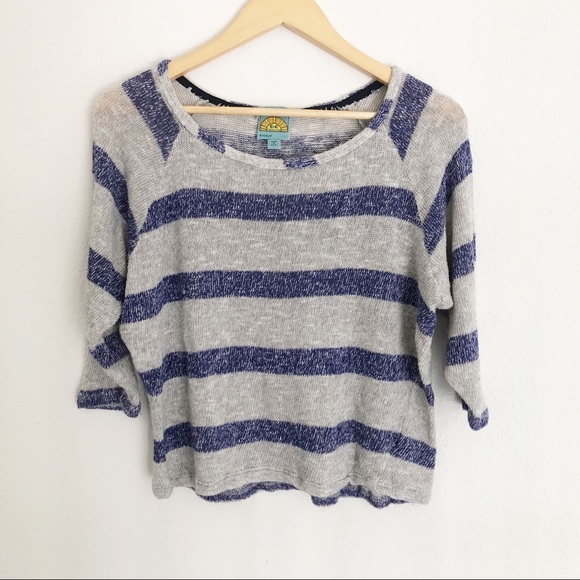 C&C California Sweaters - 🌵C+C California Blue and Grey Striped Sweater